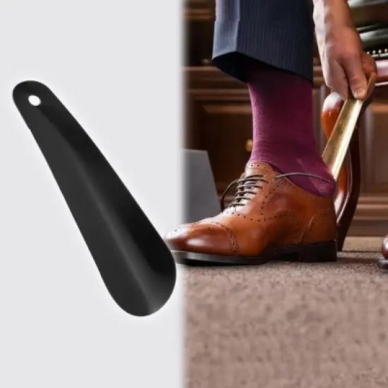 Unique Bargains Straight Hole Shoe Horn 4.72"x1.38" Black 1 Pc image {4}