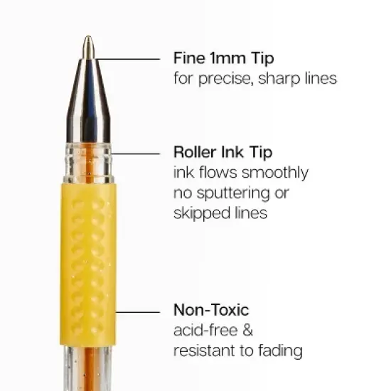 KINGART Gel Pens, Soft Grip, 80 Glitter Colors image {2}