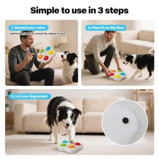 Allforpaws Interactive Dog Toy Pet Communication buttons, Dog Talking Buttons with 15-Second Voice image {4}