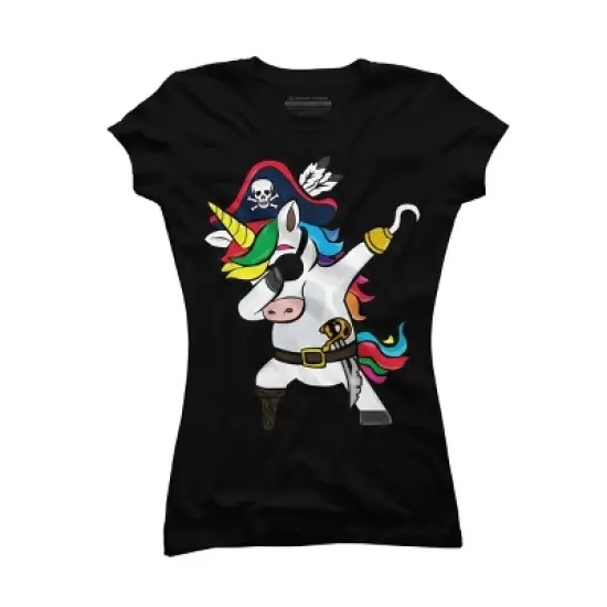 Junior's Design By Humans Dabbing Dance Pirate Unicorn Gifts Funny Halloween Costume Gift By lukesstore T-Shirt image {3}