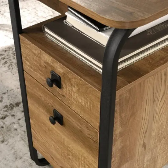 Station House L-Shape Desk Etched Oak - Sauder image {2}