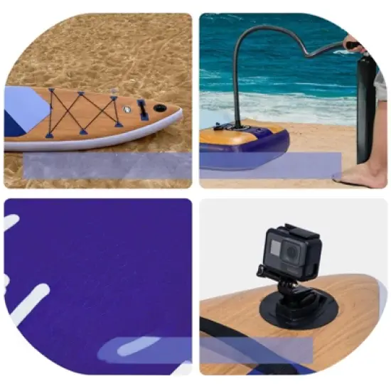 DSVIMOY 11' Stand Up Paddle Board with Accessories, Purple & Brown, 132"*33"*6" image {4}