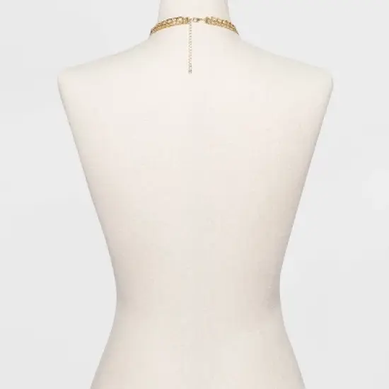 3 Row Chunky Chain Necklace - A New Day&trade; Gold image {2}