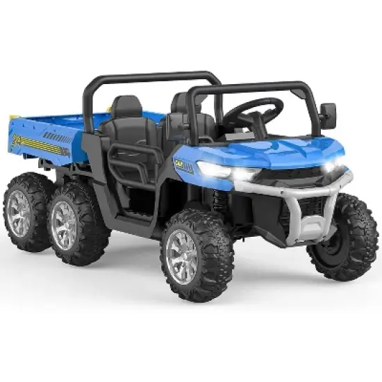 24V Electric Child Ride-On Dumper, 2-Seater 6-Wheel RC Vehicle, ASTM Approved Child Ride-On Toy Vehicle w/ Parental Controls & Music image {9}