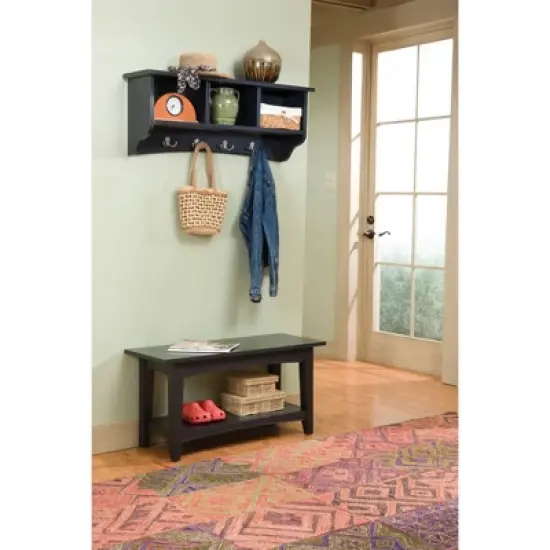 Shaker Cottage Storage Coat Hook with Bench Set - Alaterre Furniture image {2}