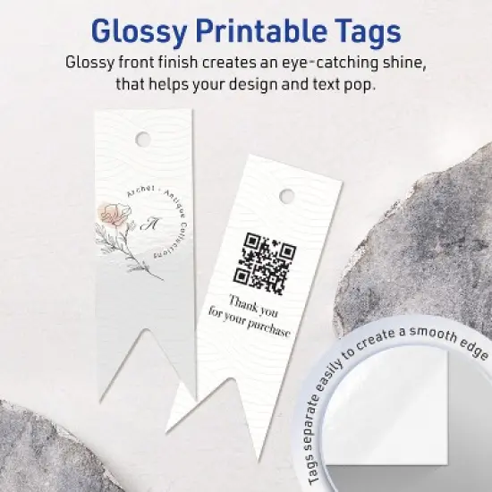 Avery Banner Rectangle Flag Tags, 1" x 3", Glossy White, 400 Total image {2}