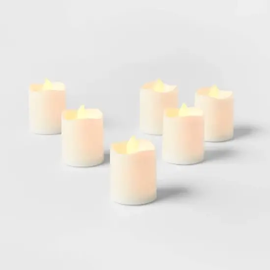 6pk Votives LED Candle - Room Essentials&trade;: Resin & Plastic, Battery Operated, Safe Decor image {2}