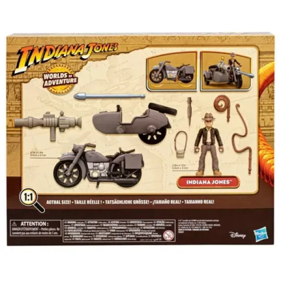 Hasbro Indiana Jones Worlds of Adventure Action Figure with Motorcycle and Sidecar image {4}