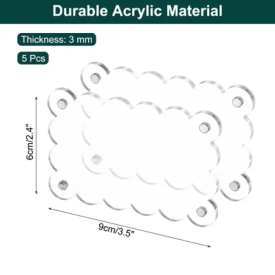 Unique Bargains Double Sided Fujifilm Mini Picture Acrylic Wavy Fridge Magnetic Frames 5 Pcs image {1}