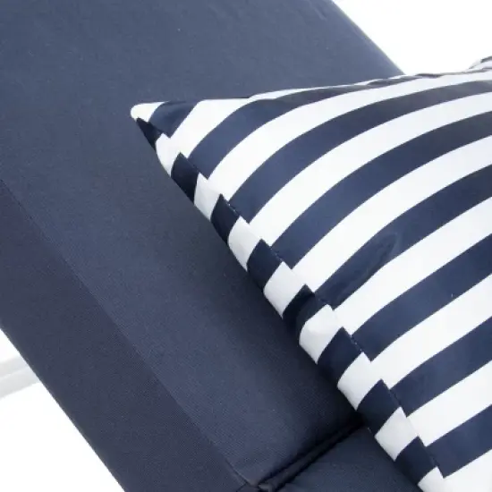 Yves Sun Lounger - Outdoor - PAT4042 - Navy/White -Safavieh image {6}