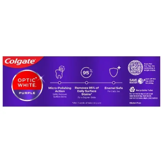 Colgate Optic White Purple Toothpaste for Teeth Whitening - 4.2oz image {1}