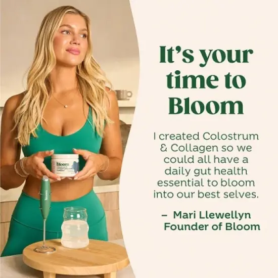 BLOOM NUTRITION Colostrum & Collagen Peptides Powder - Strawberries & Cream - 25 Servings image {5}