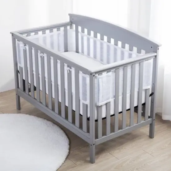 BreathableBaby Breathable Mesh Crib Liner - Deluxe Sheer Quilted Collection - Clouds image {1}