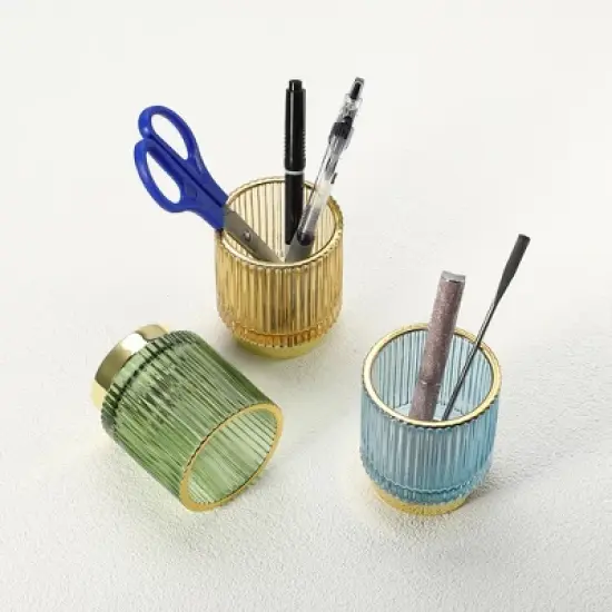 Unique Bargains Glass Cosmetic Makeup Brush Holder 1 Pc image {5}