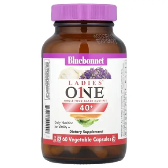 Bluebonnet Nutrition Ladies' ONE&reg; 40+, Whole Food-Based Multiple, 60 Vegetable Capsules image {2}