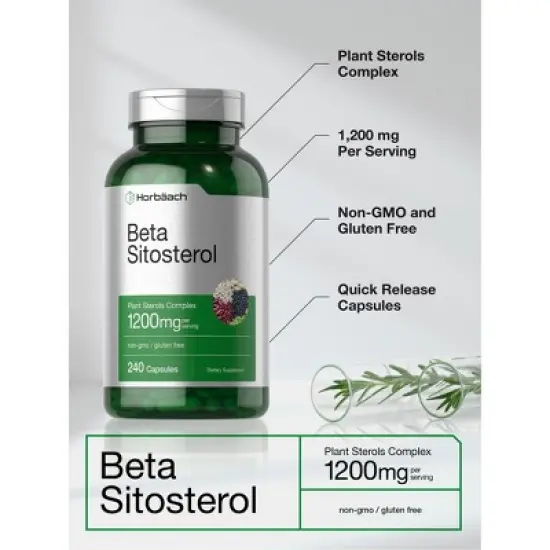 Horbaach Beta Sitosterol 1200mg | 240 Capsules image {3}