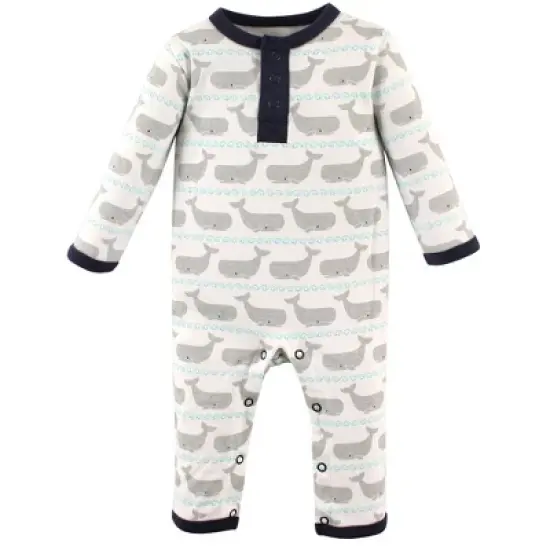 Hudson Baby Infant Boy Cotton Coveralls 2pk, Whale image {1}