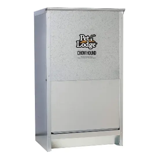 Little Giant CH50 Indoor and Outdoor Dry Food Automatic Heavy Gauge Steel Dog Feeder Chow Hound 50 Pound Capacity (2 Pack) image {1}