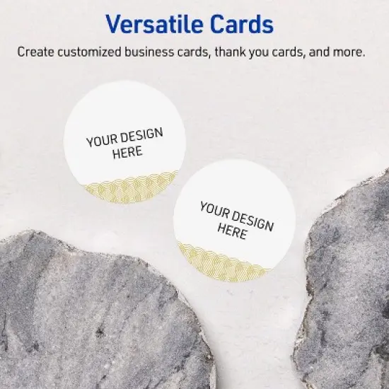 Avery Round Business Cards, Gold Lace Trim Pattern, 2" Diameter image {5}