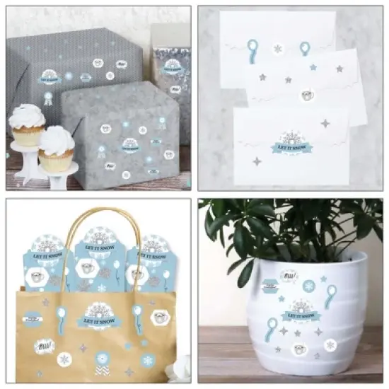 Big Dot of Happiness Winter Wonderland - Snowflake Holiday Party and Winter Wedding Favor Kids Stickers - 16 Sheets - 256 Stickers image {5}