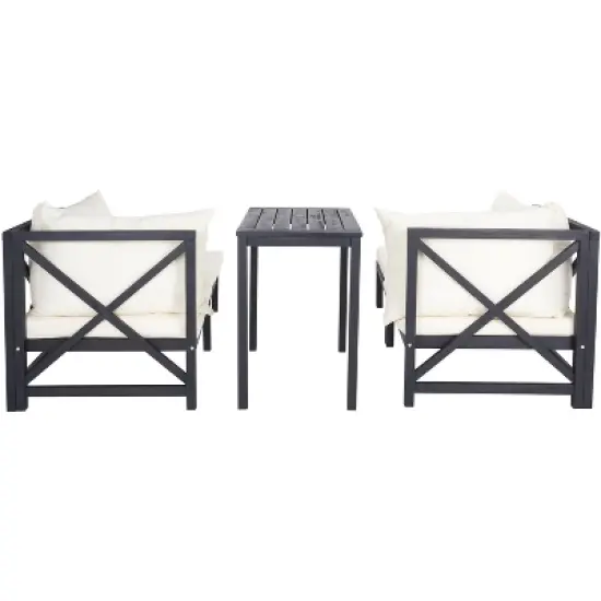 Ronson 5 Piece Sectional Set - Indoor/Outdoor - PAT6762 - Dark Slate Gray/Beige - Safavieh image {6}