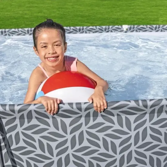 Bestway Steel Pro Rectangular Swimming Pool Above Ground Outdoor Backyard Framed Pool Set with 330 Gallon Filter Pump, 12' x 6' 7" x 26", Gray image {3}