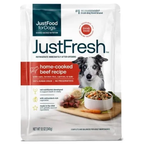 JustFoodForDogs Home Cooked Beef Flavor Wet Dog Food - 12oz image {5}