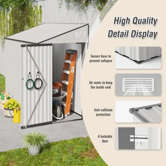 Gulches solid structural two-color storage shed, single hinge door, good ventilation, surface with protective film for various scenarios image {8}