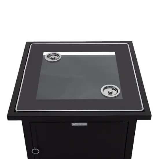 LeisureMod Walbrooke Patio Square Fire Pit and Tank Holder image {13}