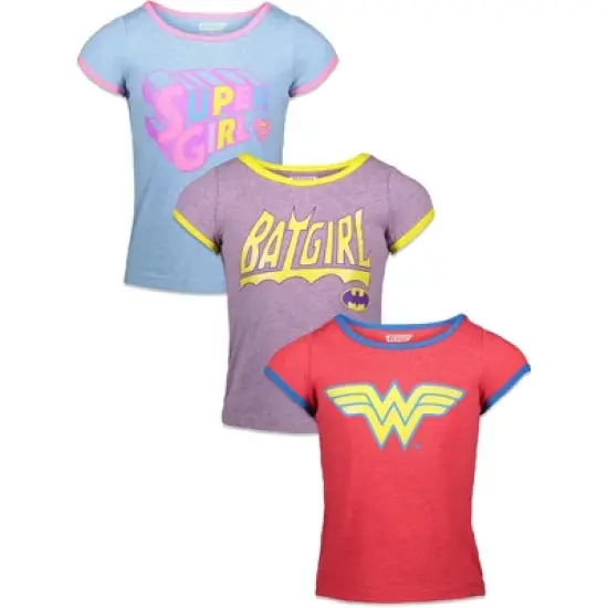DC Comics Batgirl Supergirl Wonder Woman Little Girls 3 Pack Graphic T-Shirt  image {5}
