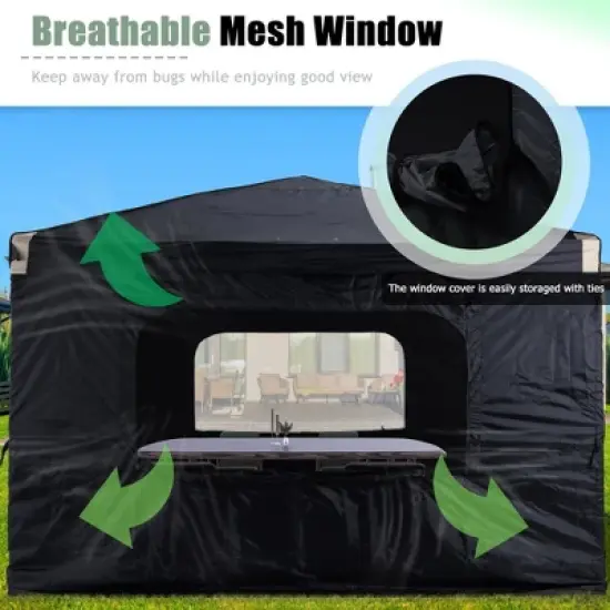 Aoodor Pop Up Canopy Tent with Removable Mesh Window Sidewalls, Portable Instant Shade Canopy with Roller Bag image {3}