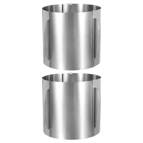 Unique Bargains Stainless Steel Round Adjustable Nonstick Cake Ring 2 Pcs image {21}