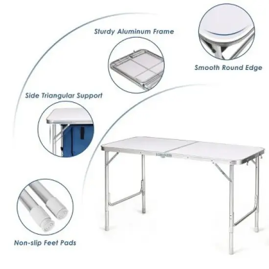 Racxily Height Adjustable Folding Camping Table, image {5}