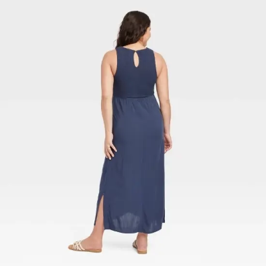Sleeveless Smocked Cut Out Maxi Maternity Dress - Isabel Maternity by Ingrid & Isabel&trade; image {1}