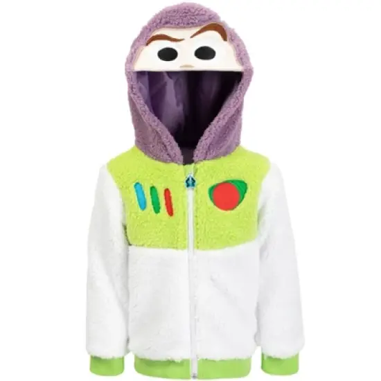 Disney Pixar Toy Story Buzz Lightyear Baby Cozy Faux Shearling Zip Up Cosplay Hoodie Infant to Toddler image {2}