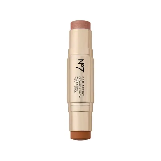 No7 Pro Artist Bronzer Highlighter Multistick Light Bronze + Champagne Glow - 0.21oz image {7}