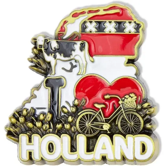 Juvale 6-Pack European Cities Refrigerator Magnets Souvenir Set - Amsterdam, Paris, Holland, Barcelona, Portugal, France image {4}