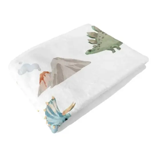 Sweet Jojo Designs Boy Baby Milestone Blanket Watercolor Dinosaur Dino Multicolor image {5}