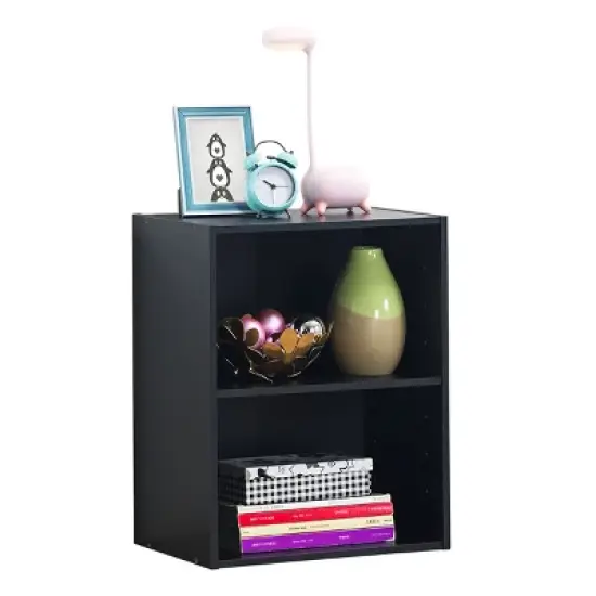 Tangkula 2-Tier Storage Night Stand Open Display Shelf MDF End Table image {5}