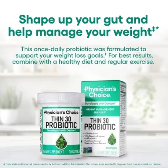 Physician's Choice Thin 30 15 Billion CFUs Probiotic Capsules - 30ct image {2}