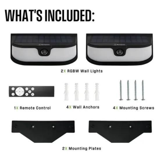 Westinghouse 1200 Lumen Solar LED Motion Activated Color Changing Wall Lights with Remote &ndash; 2-Pack image {9}