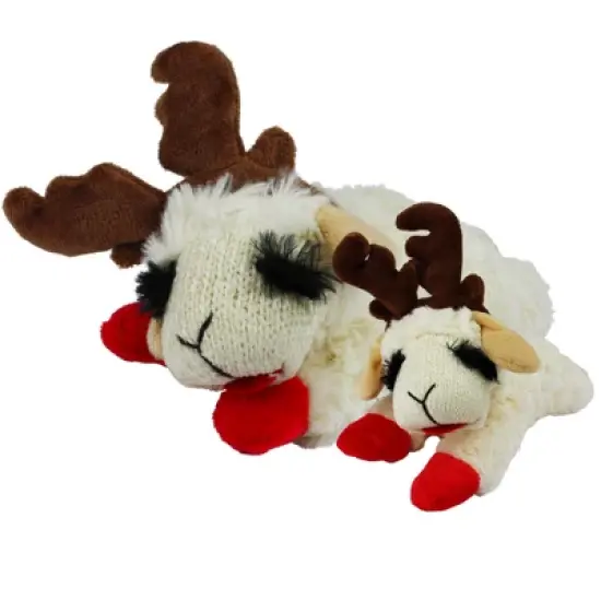 Multipet Holiday Lambchop with Antlers, 6 in, White image {2}