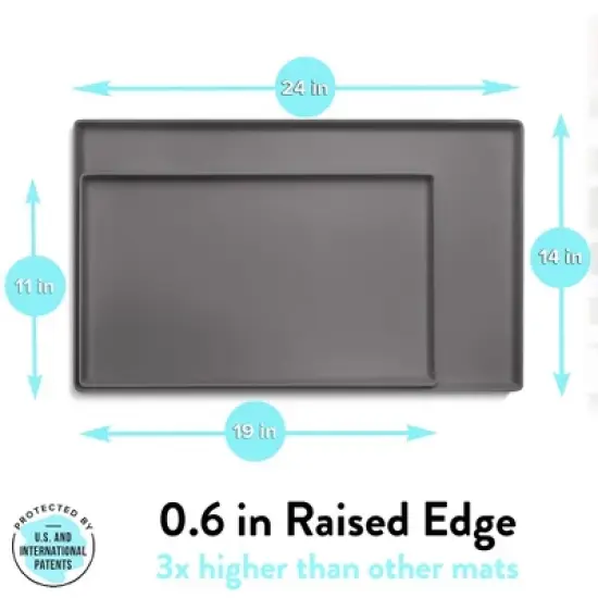 CatGuru Cat Food Mat, Waterproof Pet Food Mat, Silicone Cat Mat for Food and Water Bowl, Nonslip Mat For Cat Bowls image {1}