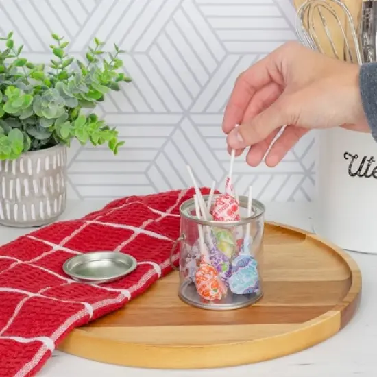 Cornucopia Brands Mini Clear Plastic Paint Cans, 6pk; 3in Tall Miniature Paint Cans for Party Use image {7}