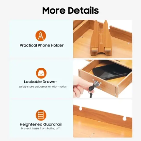 YIYIBYUS Computer Monitor Stand, Computer Rack with Drawers, Desktop Organizer Rack image {7}