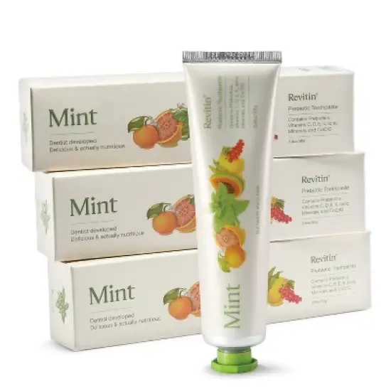 Fluoride-Free Prebiotic Toothpaste &ndash; Mint Tooth Gel &ndash; Revitin &ndash; 3.4 oz (Pack of 3) image {7}