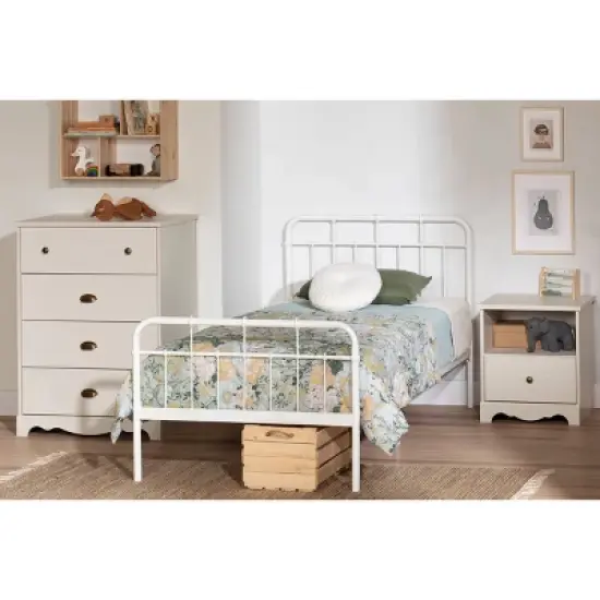 Lyara 1 Drawer Nightstand White Wash - South Shore image {4}