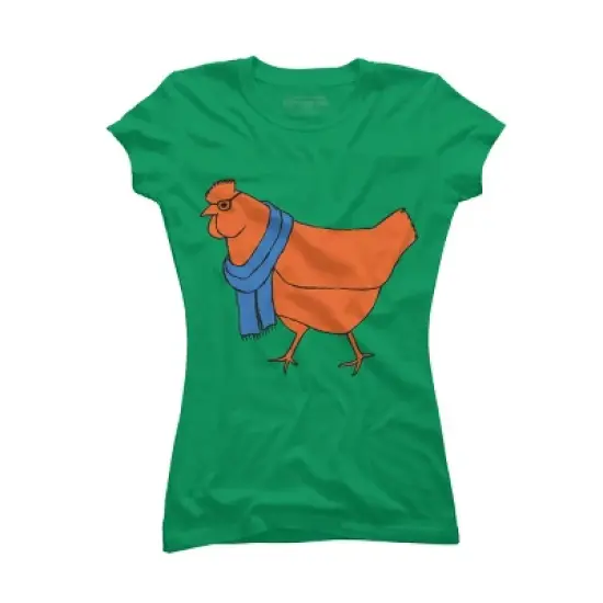Junior's Design By Humans The Hipster Chicken By TabithaDesigns T-Shirt image {10}