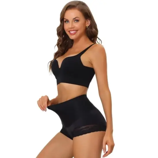 Allegra K Women's High Waisted Tummy Control Panties Butt Lifter Lace Shapewear image {7}
