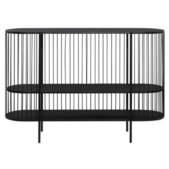 Contemporary Metal Console Table Black - Olivia & May image {2}